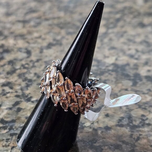 Bomb Party RG39179 "Gorgeous Bliss" Smokey Topaz Cubic Zirconia Sz 6 - Picture 4 of 5